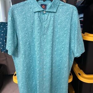 Donald Ross Men's Blue Paisley Polo Shirt